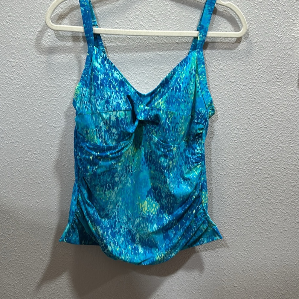 LL Bean tankini top 16 blue